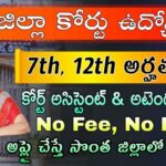 District Court Jobs :7th అర్హతతో జిల్లా కోర్టులో బంపర్ నోటిఫికేషన్ విడుదల