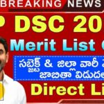 AP DSC Merit List 2025 : ఏపీ డీఎస్సీసబ్జెక్ట్ మరియు జిల్లా వారీ మెరిట్ జాబితా విడుదల చేశారు